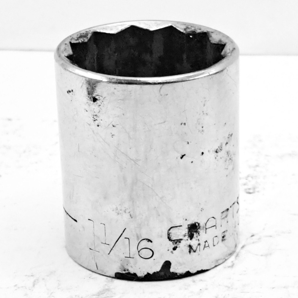 Craftsman Socket 11/16" SAE 12 Point 1/2" Drive Standard Depth‎ USA Vintage Tool